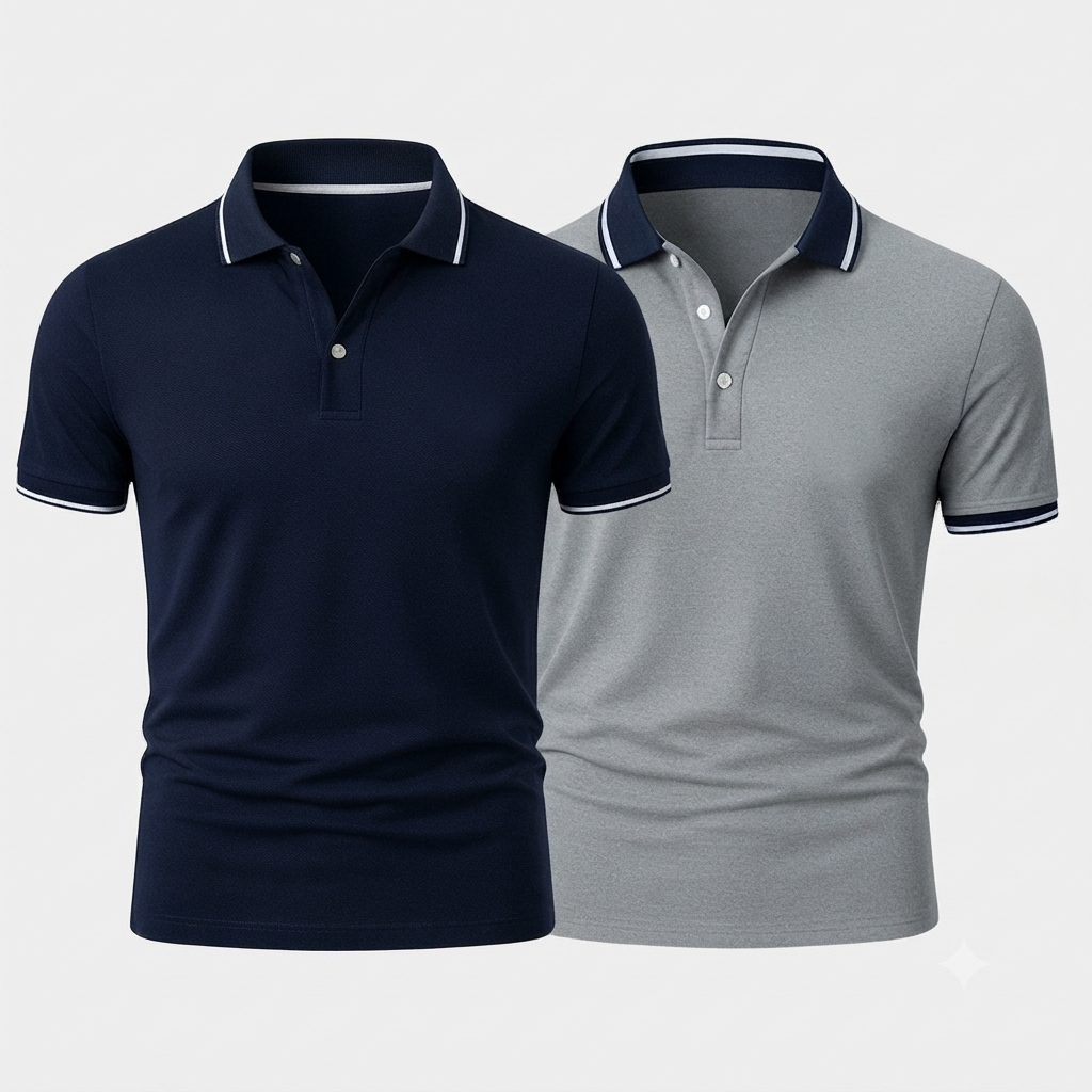 Slim Fit Cotton-Blend Shirt Duo - Buy 1, Get 1 Free